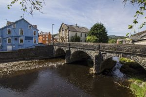 The River Irfon and town bridge at Llanwrtyd.