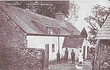 John Penry birthplace at Cefn-brith farmhouse old sepia photograph